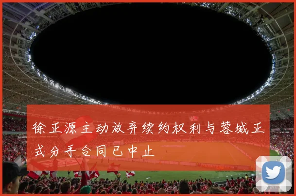 徐正源主动放弃续约权利与蓉城正式分手合同已中止